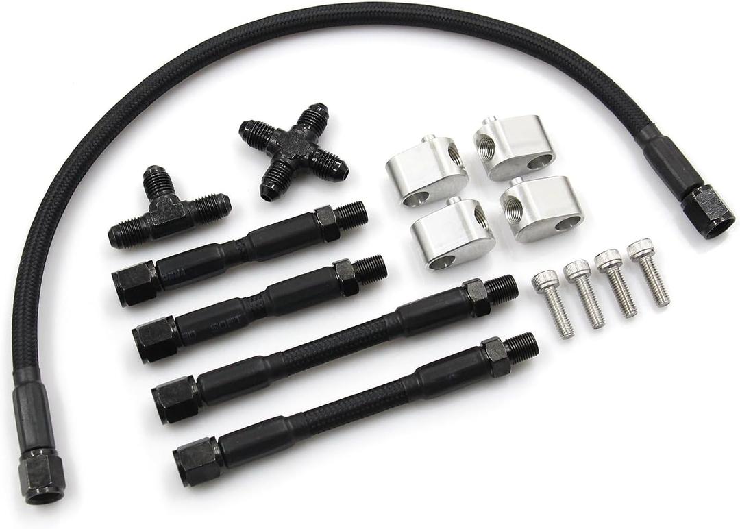 LS Cylinder Head Coolant Steam 4 Port Crossover Hose Kit Compatible with all GM LS series engines
