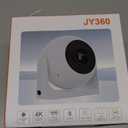 Mini Projector with WiFi and Bluetooth, 4K Support 180 Rotation, Auto Focus & Keystone Portable Projector with Built-in Apps and Speaker, Home Movie Projector Compatible with TV Stick/Phone/Laptop (White ball)