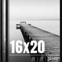 LaVie Home 16x20 Picture Frame 2 pack, Display Pictures 16 x 20 Poster Frame, 16x20 Black Photo Frame with HD Plexiglass, Display Frame for Vertical or Horizontal, Classic Collection