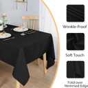 Hiasan 70 X 70 Inch Square Textured Tablecloth - Waterproof Spillproof Antiwrinkle Jacquard Table Cloth for Kitchen and Dining Dinner, Outdoor Picnic, Holiday and Parties, Black