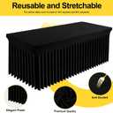 Smiry Spandex Tablecloth, Elastic Fitted Stretch Tablecloth for 6FT Rectangle Tables, Waterproof Washable Table Cover Skirt for Outdoor, Wedding, Banquet & Parties (Black, 72Lx30Wx30H Inch)