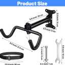 2 Pcs Bike Rack Garage, Black Metal Bike Wall Mount Hanger Heavy Duty Bikes Wall Hanger Adjustable Metal Hook Holder for Road Mountain Indoor Bicycle Storage