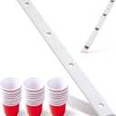 5 Ft Shot Board 4 Person Shot Ski Retro Rustic Wood Ski Shot Board with 48 Cute Shot Glasses for Party,Wedding Celebration,Birthday Family Gathering,Game Night - 56x4x0.8in (White)