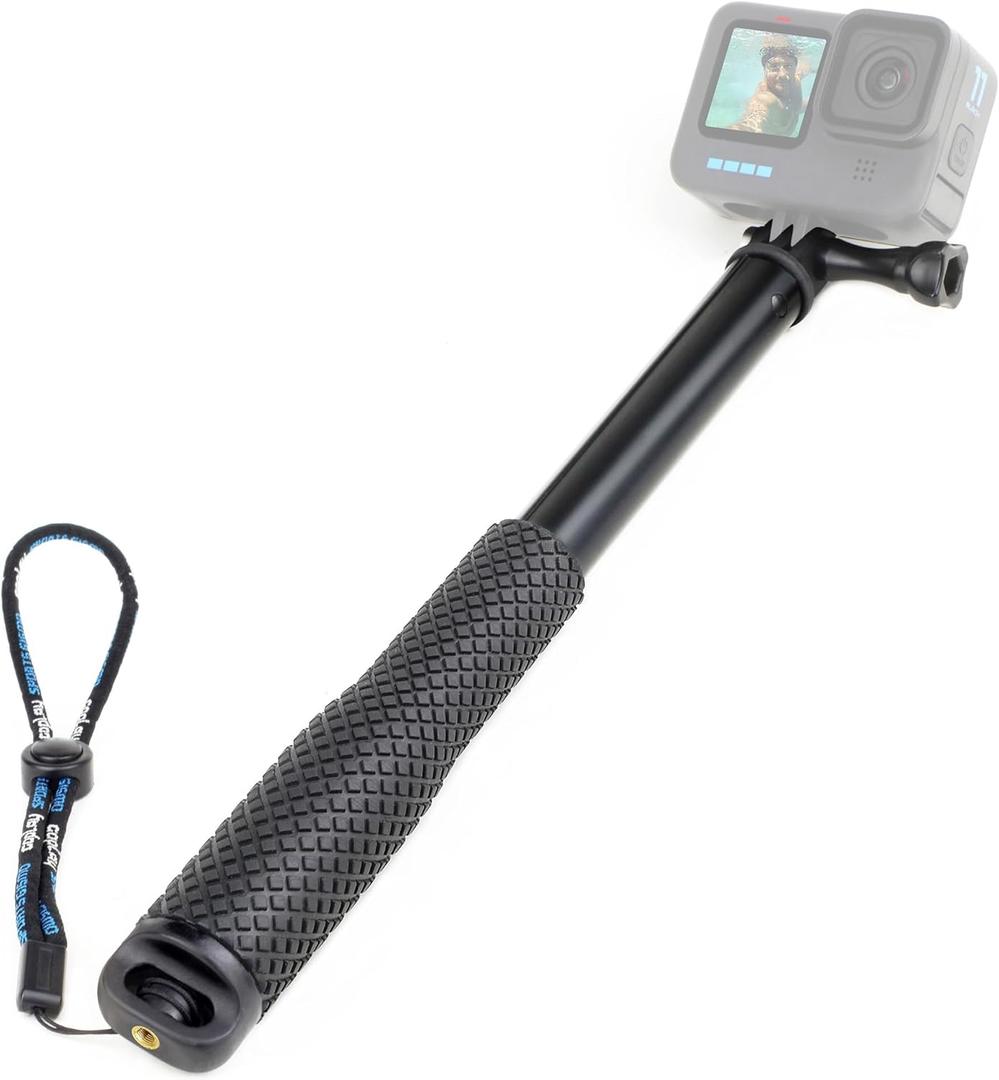 SOONSUN 45'' Waterproof Selfie Stick Extendable Monopod Hand Grip Aluminum Telescopic Pole Compatible with GoPro Hero 13 12 11 10 9 8 7 6 5 4 Session, Insta360, Osmo Action 2, 3, 4, 5, and Cell Phone