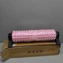 New Upgrade Bracket Foam Roller with Stand for Back Leg Pain, 21 Inch Firm Deep Tissue Muscle Massager for Sore Muscles (Pink)