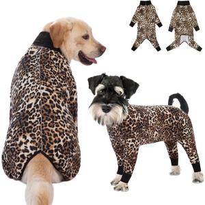 Recovery Suit for Large Medium Dogs After Surgery, Soft Breathable Anti Licking Dog Onesie E-Collar & Cone Alternative, Pet Bodysuit for Preventing Hair Loss Full Cover Wound(XL, Leopard Print) (XL(Chest 23.62-25.60 in))