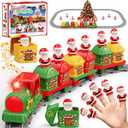 Train Set for Toddlers 2-4, Christmas Train Set for Around The Tree, Electric Toddler Toys with Music, Light, Track, Puppet, Barn, Birthday for 1 2 3 4 Years Old Baby Boy Girl
