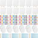 Qilery 12 Set Canvas Painting Kit, Mini Canvas with Wooden Easels Acrylic Paints Strips, Brushes, Palette, Art Set for Acrylic Oil Watercolor Adults Birthday Party Favors(6 x 6 Inch)