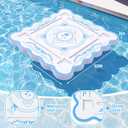 Junkin Floating Mahjong Table Mat for Pool Scalloped Double Sided Waterproof Game Tray for Poker Cards Dominoes EVA Mahjong Table Poker Float Board Water Game Tables for Hot Tub Beach Party (Classic), 31.5 x 31.5 inches