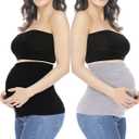 Belly Bands for Pregnant Women Maternity Band for Pants Postpartum Belly Band Pregnancy Band for Jeans (3, Black + Light Gray)