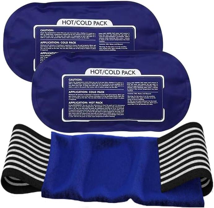 3 Pcs Gel Ice Packs for Injuries Reusable - Cold & Hot Therapy Wrap with Adjustable Strap (10"x5") - Non-Toxic Flexible Gel Pads for Muscle Pain, Swelling, Headache & Post-Surgery Recovery 3 Pcs Gel Ice Packs for Injuries Reusable - Cold & Hot Therapy Wrap with Adjustable Strap (10"x5") - Non-Toxic Flexible Gel Pads for Muscle Pain, Swelling, Headache & Post-Surgery Recovery