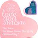 Mom Day Gift Ideas - 4x4in Pink Resin Heart Keepsake, Dual-Purpose Desk Decor & Ring Tray with Mothe (No Assembly Needed)