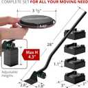 X-Protector Furniture Sliders for Carpet & Furniture Lifter Tool Set - 4 PCS 3 1/2" Sliders for Furniture with Foldable Furniture Jack. Move Your Furniture Easily with Furniture Movers for Carpets!