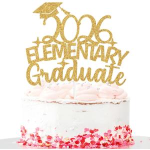 2026 Elementary Graduate Cake Topper, 5th Grade Grad Cake Decor, Elementary School Graduate, 5th Grade Graduation Party Decorations