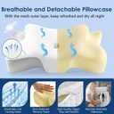 Cervical Neck Pillow for Neck Pain Relief, Ergonomic Memory Foam Contour Pillow for Sleeping, Cooling Butterfly Pillow for Back,Side,Stomach Sleepers, Orthopedic Bed Pillow for Neck Support(White)