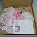 CiyvoLyeen Lighted Christmas Yard Decoration P-Ink Santa Outdoor Lawn Decoration Porch Decor 1.8FT Pre-lit Christmas Santa Decoration Xmas Light Up Holiday Warm LED Lights for Indoor Home Outside