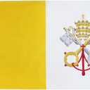 FRF Vatican City Flag - 4x6 Ft, Double Sided, Catholic Outdoor Flag with 2 Brass Grommets and 4 Rows of Lower Stitches