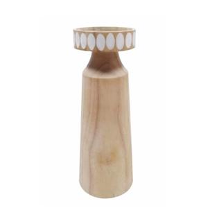 HD Designs Wood Large Candle Holder 8 Inch