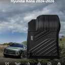3W Floor Mats for Hyundai Kona 2024-2026, Gas Models Only, Custom Fit TPE