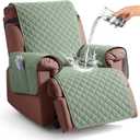 KinCam 100% Waterproof Recliner Chair Cover, Reclining Couch Covers for Pets, Dogs, Recliner Couch Slipcover Furniture Protector with Elastic Straps for Kids(23.6", Sage Green)