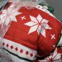 Bedsure Christmas Quilt King Size - Red Quilt for King Size Bed, Gingerbread Man Striped Printed Pattern Christmas Bedding - Soft Microfiber Lightweight Coverlet Bedspread (106"x96")