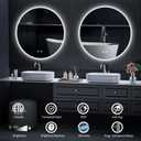 LED Round Bathroom Mirror, 36 Inch Backlit Wall Mounted Bathroom Mirror with Lights, Frameless Vanity Mirror with 3 Color Lights, CRI 95+, Anti-Fog, Shatter-Proof