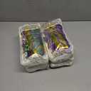 4 x CCINEE 4 Packs Mardi Gras Fringe Table Skirt Party Decorations, 36ft Purple Green Gold Wavy Metallic Tinsel Foil Carnival Table Skirts For Mardi Gras Carnival Holiday Masquerade Party