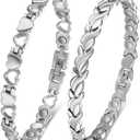 2PCS Magnetic Bracelets for Women Adjustable Titanium Steel Magnetic Bracelet with Strength Magnets Sizing Tool and Present Box, Adjustable Bracelet