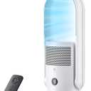 ULTTY Bladeless Tower Fan for Bedroom, Ultra Quiet Standing Fan, 9 Speeds 3 Modes, 8H Timer, Oscillating Bladeless Fan for Indoors, Safe Floor Fan for Bedroom Home Office, White, Medium