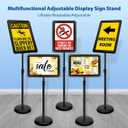 6-Packs Sign Holder Stand for Display 11x17 Inch - Adjustable Floor Standing Sign Holder - Pedestal Poster Stand with Vertical & Horizontal View, Indoor/Outdoor Business & Store Signage(Black)