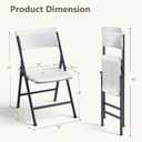 Folding Chair 4 Pack, Portable Heavy Duty Foldable Chair Plastic Seat with Steel Frame for Indoor and Outdoor, Dinning, Party, Wedding, Office, Patio, Garden, White