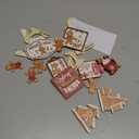 Funnymoom 17 Pcs Christmas Tiered Tray Decor Set Gingerbread Man Christmas Tiered Tray Decoration Gingerbread House Wooden Sign Winter Farmhouse Home Decoration for Rustic Home Shelf Table Centerpiece