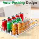Drink Organizer for Fridge, Automatic Drink Dispenser for Fridge, 12-20oz Soda Can Dispenser for Refrigerator, Soda Can Organizer for Pantry Holds up to 15 Cans, 3 Row