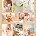 4x6 Oak Wood Picture Frames Collage Wall Decor Natural Woodgrain, Solid Oak Wooden Family Photo Collage Frame 8 Openings, Glass Front, Wall Hanging Display 8 4x6 Pictures, 11.5x15.5-8 openings