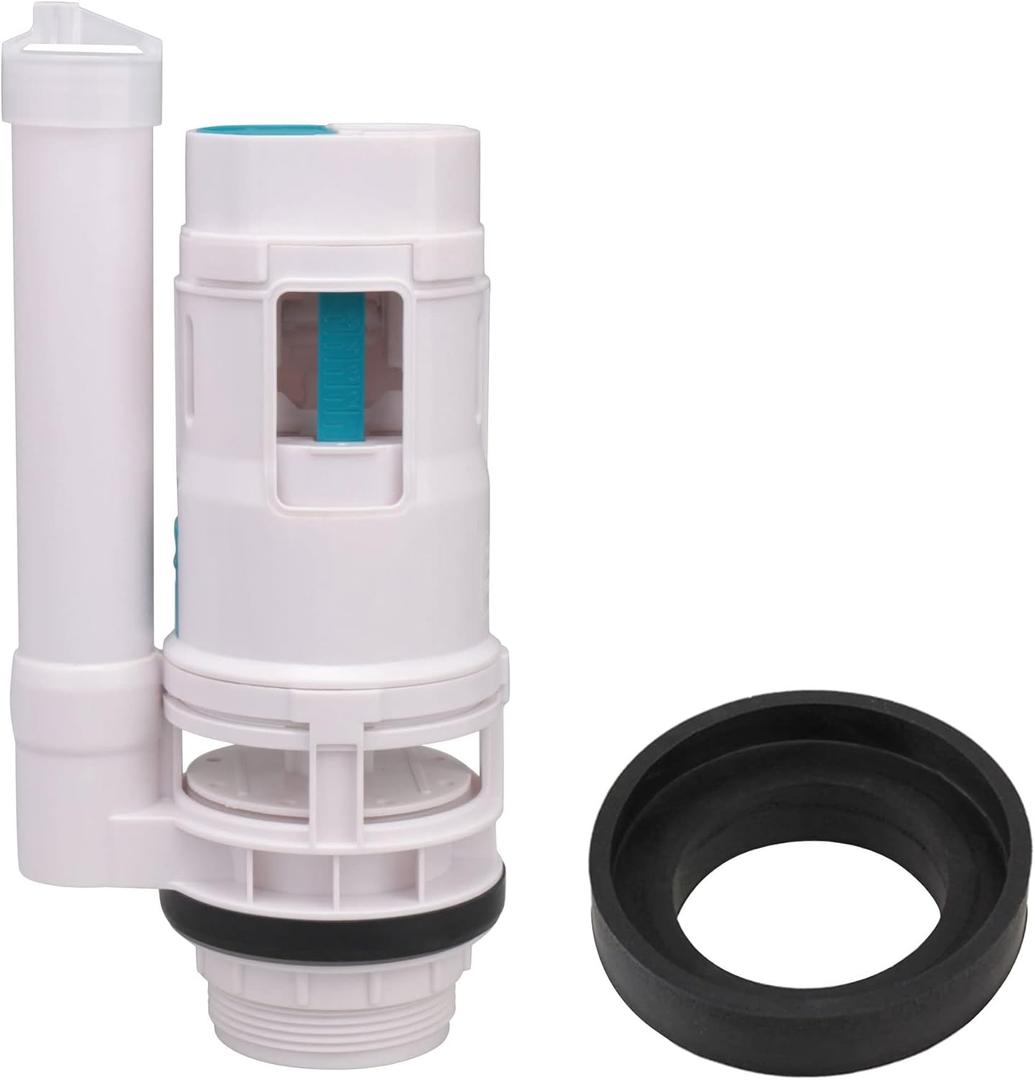 RDEXP White 20.5cm Length Toilet Bottom Inlet Fill Valve Split Push Button Dual Flush Cistern Syphon