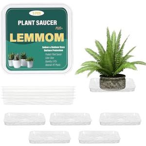 LEMMOM 4 Pack 10 inch Square Clear Plastic Plant Saucers, Durable Sturdy Plant Drip Trays for Pots to Collect Water LEMMOM 4 Pack 10 inch Square Clear Plastic Plant Saucers, Durable Sturdy Plant Drip Trays for Pots to Collect Water