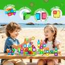 ZNZ Mini Magnetic Tiles 36PCS Travel Toys for Kids, Airplane Travel Activities Magnet Building Toys for Boys Girls 3-8 Road Trip ‌Sensory Toy, Educational Gifts for Toddler 3 4 5 Year Old