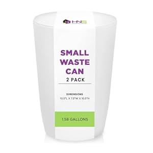 Mini Waste Basket - Pack of 2 Durable Small Plastic Garbage Trash Can Bin - Lidless Open-Top, Slim Profile for Compact Spaces - Suitable for Home, Bathroom, Office, Bedroom & More, Copper