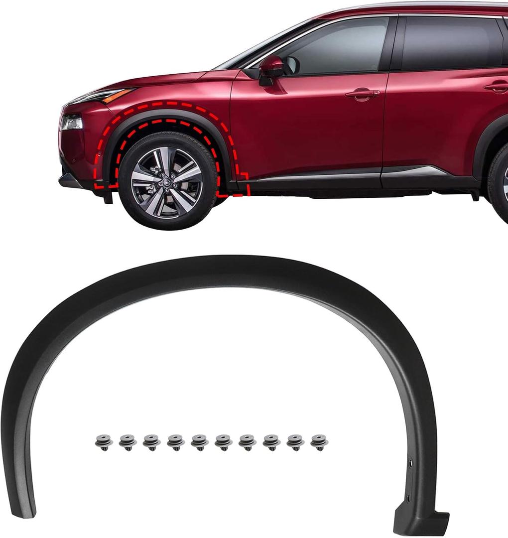 GXARTS Front Left Side Fender Wheel Molding Trim Compatible with Nissan Rogue 2021 2022 2023# 63861-6RR1A 638616RR1A