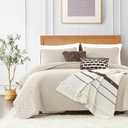 ROARINGWILD Beige Oversized California Cal King Size Quilt Bedding Set with 2 Pillow Shams, Lightweight Microfiber Bedspread Coverlet, Thin Comforter Bed Cover, 3 Pieces, 118x106 inches