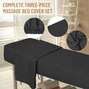 12 Pcs 4 Sets Premium Microfiber Massage Table Sheet Set, Include Massage Table Cover, Massage Fitted Sheet, Massage Face Rest Cover for Beauty Salon Spa Hair Salon (Black)