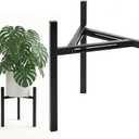 Adjustable Plant Stand Indoor Outdoor, Heavy Duty Metal Modern Plant Holder for 8-12 Inch Pots, Stable Corner Flower Pot Stand Black (Pot & Plant Not Included) (Back-2PCS)