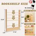 Baveke Kids Bookshelf, 3 Tier Shelves Behind The Door Book Shelf Storage, Children's Solid Wood Bookcase Space- Saving, Wall Mount Bookshelf for Bedroom, Living Room, NurseryFSC-Certified Wood