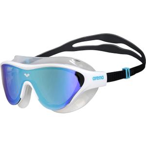 ARENA Unisex Adult The One Swim Mask Fitness Swimming Goggles Men and Women Large Fit Polycarbonate Mirror/Non-Mirror Lens (Blue/White)
