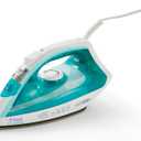 T-fal, Iron, Ecomaster Steam Iron for Clothes, Ceramic Soleplate, Eco-Friendly with Steam Trigger, 1400 Watts, Anti-Drip, Ironing, Programmable Steaming, Blue Clothes Iron, FV1742U0 (Small)