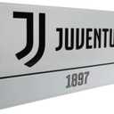 FC Juventus White Metal Street Sign - Authentic Serie A