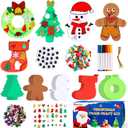 Garma 264pcs Christmas Crafts for Kids - DIY Christmas Tree Ornaments Foam Sticker Kits, Xmas Tree Shapes Snowman Wreath Socks Decorations for Kids Crafts Party Favors Supplies & Classroom Activities