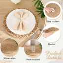50 Set 13 Inch Round Woven Placemats with Pearl & Rhinestone Napkin Rings