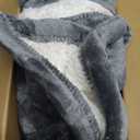 Heated Throw Blanket, Electric Blanket Throw with 5 Heating Levels & 4 Hours Auto Off, Super Soft Flannel Sherpa Fast Heating Blanket with ETL Certified for Bedding, 50"x60", Gray