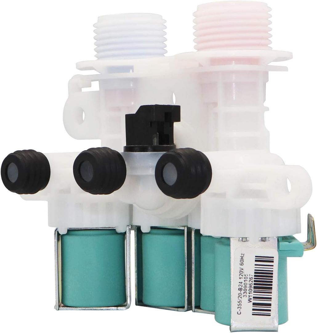 W11165546, 33090105, W10599423 Washer Water Inlet Valve (OEM) Replacement for whirlpool kenmore Washing Machine, Replaces W10758828, W10839828, W11096267, W11165546VP